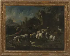 Rosa da Tivoli, Shepherds Under a Castle, oil on canvas