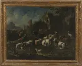Rosa da Tivoli, Shepherds Under a Castle, oil on canvas