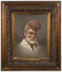 Achille Petrocelli, Man with a Pipe, 1880s, oil on canvas