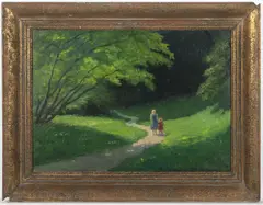 Josef Tomáš Blažek, On the Path, 1934, oil on cardboard