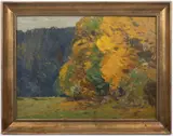 Roman Havelka, Forest in Autumn, First third of 20th century, oil on cardboard
