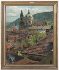 Josef Tomáš Blažek, View of the Church of St. Nicholas, 1932, oil on canvas