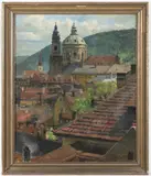 Josef Tomáš Blažek, View of the Church of St. Nicholas, 1932, oil on canvas