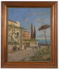 K. Schwartz, Mediterranean Landscape, Second half of 19th century, oil on canvas