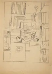 František Gross, City Still Life, 1943, pencil, paper