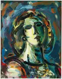Harold Frank, Untitled (Portrait of a Woman), c. 1965, Mixed-media on paper