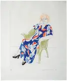 David Hockney, Celia in a Wicker Chair, 1974, 5-color softground etching on Rives BFK paper