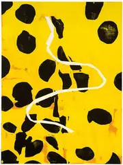 David Amico, Yellow & Black with White, 1993, Oil and wax on canvas