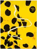 David Amico, Yellow & Black with White, 1993, Oil and wax on canvas