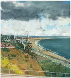 Larry Cohen, View from the end of Via De La Paz of the Santa Monica Coast