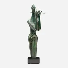 Albert Wein, Woman Flute, patinated bronze