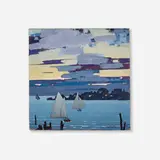 Nathaniel Stanton Little, Sailboats at Sunset, oil on canvas