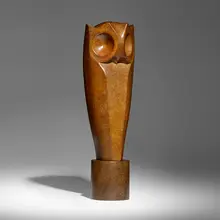 Ferdinand Parpan, La Chouette, patinated bronze