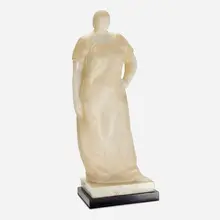 Standing Woman by Felipe Castaneda, 1973, white onyx, sold May 2023