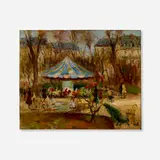 Marcel Dyf, Carousel, Champs-Élysées Garden, Paris, c. 1950, oil on canvas