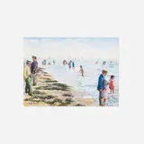 Hugues Claude Pissarro, La plage de la Bergerie à l’heure des bains