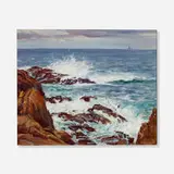 George Sotter, Untitled (Rocky Coast), oil on Masonite
