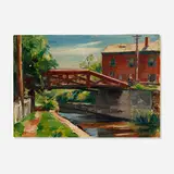 John Fulton Folinsbee, Mechanic Street Bridge, New Hope, c. 1940, oil on canvas board