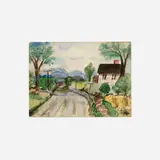 Bror Julius Olsson Nordfeldt, Country House, watercolor on paper