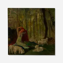 Arthur Bowen Davies, Shepherdess, 1895, oil on canvas