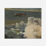 Eric Sloane, 8000 Feet High Cumulus, Curtiss Kittyhawk, 1942, oil on canvas board