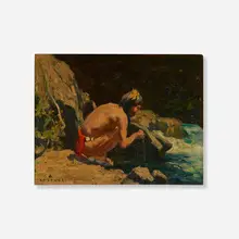 E. Irving Couse, The Drink, oil on canvas