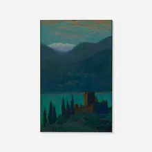 Charles Warren Eaton, Ruined Castle, pastel on paperboard