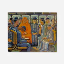Harry Zitter, The Bus Ride, oil on canvas board