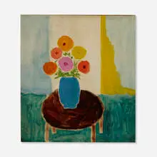 Duncan Phillips, Flowers in Blue Vase, oil on canvas