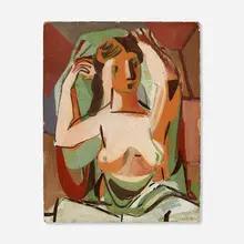 Female Nude by Vaclav Vytlacil, 1939, tempera on paperboard, sold May 2023