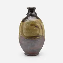Vase by Rudy Autio, c. 1970, glazed stoneware, sold Apr 2023
