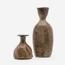 Vases, set of two by Marguerite Wildenhain, glazed stoneware, sold Apr 2023