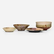 Collection of four bowls by Charles Higa, glazed stoneware, sold Apr 2023