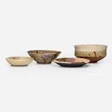 Charles Higa, Collection of four bowls, glazed stoneware