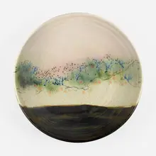 Large plate by Charles Higa, glazed stoneware, sold Apr 2023