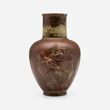 Vase with potter by Jais Nielsen, 1941, glazed stoneware, sold Apr 2023