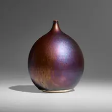 Hideaki Miyamura, Vase, c. 1985, Blue Hare's Fur-glazed porcelain