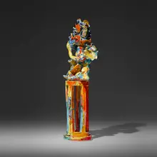 Viola Frey, Bubble Man (from the Decline and Fall of Western Civilization series), 1982-83, hand-built and glazed earthenware