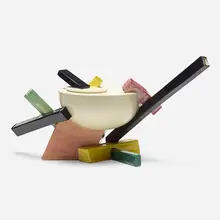 Auffengile by Peter Shire, 1974, glazed ceramic, sold Apr 2023