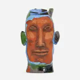 Michael Lucero, Untitled (Dreamer), 1983, glazed and hand-painted earthenware