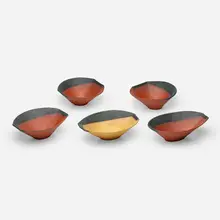 Mark Pharis, Suite of Five Geometric Bowls, c. 2000, glazed earthenware