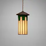 Karl Kipp for Roycroft, Lantern, c. 1914, leaded glass, copper