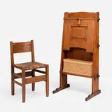 Gustav Stickley, Early Chalet desk, model 505 and chair, model 2578