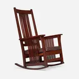 Gustav Stickley, Spindle arm rocker, model 375