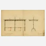 Samuel Yellin, Study of Wrot Iron Check Desks for the First Pennsylvania Bank (Packard Building), Philadelphia