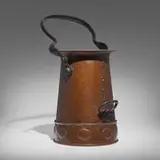 Gustav Stickley, Rare coal bucket, model 351, c. 1905, handwrought copper, iron
