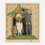 Gustave Baumann, Strangers from Hopiland, 1921, woodcut in colors on Zanders Bergisch Gladbach laid paper