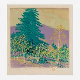 Gustave Baumann, Aspen Money, woodcut in colors on cream Zanders laid paper
