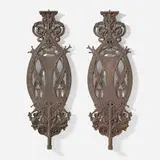 Balusters from the Guaranty Building, Buffalo, New York, pair by Dankmar Adler and Louis Sullivan, c. 1896, cast iron, sold Dec 2024