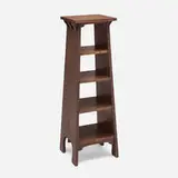 Magazine stand, Gustav Stickley design by Tobey Furniture Co., c. 1905, oak, copper, leather, sold Dec 2024